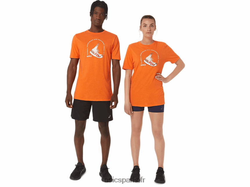 Hommes Asics t-shirt 1977 global sportswear à manches courtes BXL8B21268 bruyère de souci