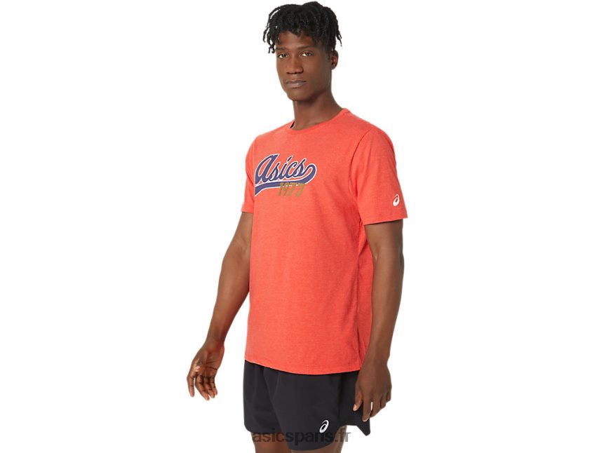 Hommes Asics t-shirt de baseball unisexe 77 BXL8B299 bruyère rouge classique