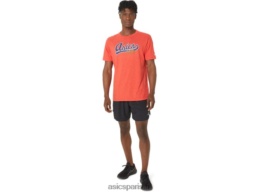 Hommes Asics t-shirt de baseball unisexe 77 BXL8B299 bruyère rouge classique