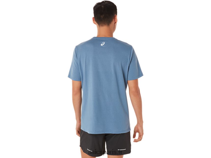 Hommes Asics t-shirt de course à manches courtes BXL8B21700 bleu orage