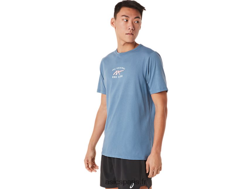 Hommes Asics t-shirt de course à manches courtes BXL8B21700 bleu orage