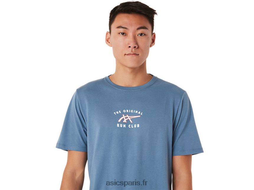 Hommes Asics t-shirt de course à manches courtes BXL8B21700 bleu orage
