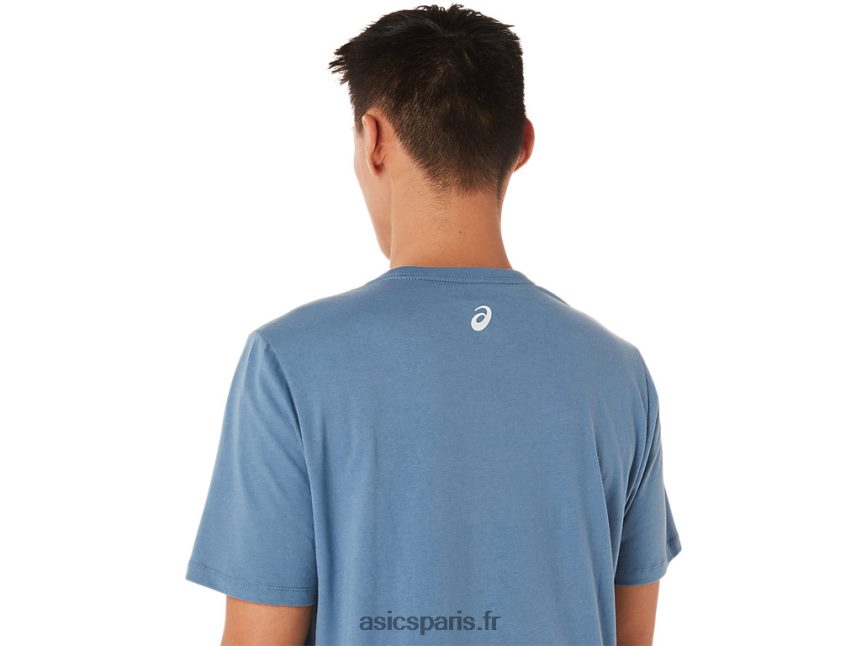 Hommes Asics t-shirt de course à manches courtes BXL8B21700 bleu orage