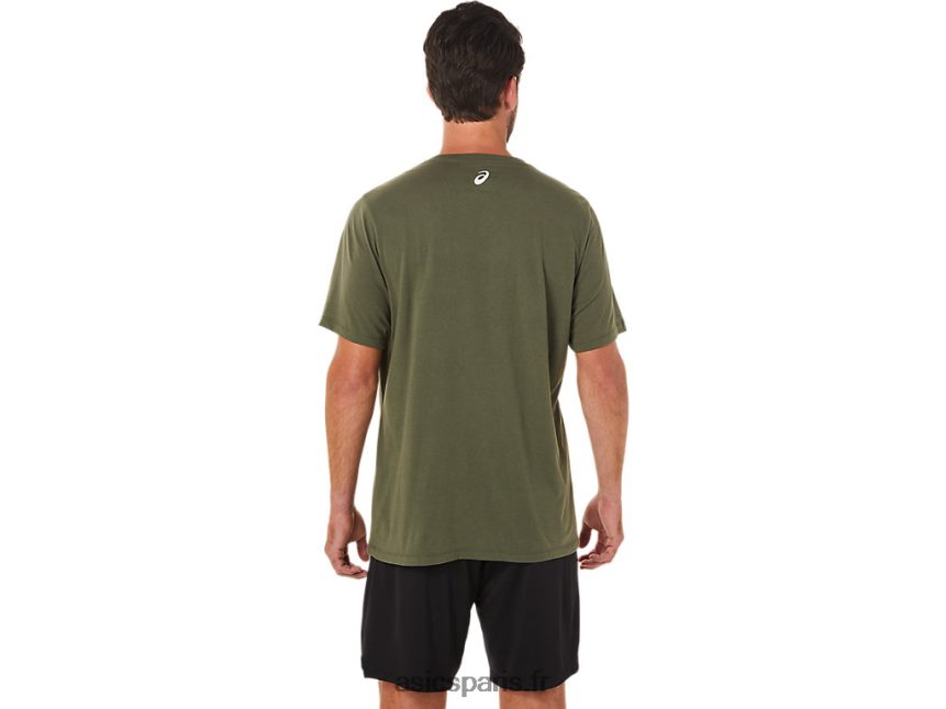Hommes Asics t-shirt de sport 1977 BXL8B21654 toile olive