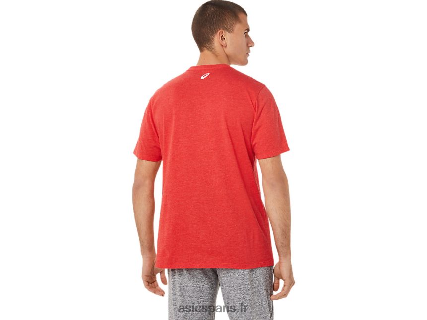 Hommes Asics t-shirt de sport 1977 BXL8B2781 bruyère rouge classique