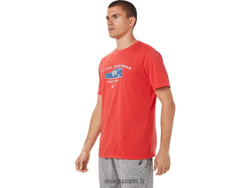 Hommes Asics t-shirt de sport 1977 BXL8B2781 bruyère rouge classique