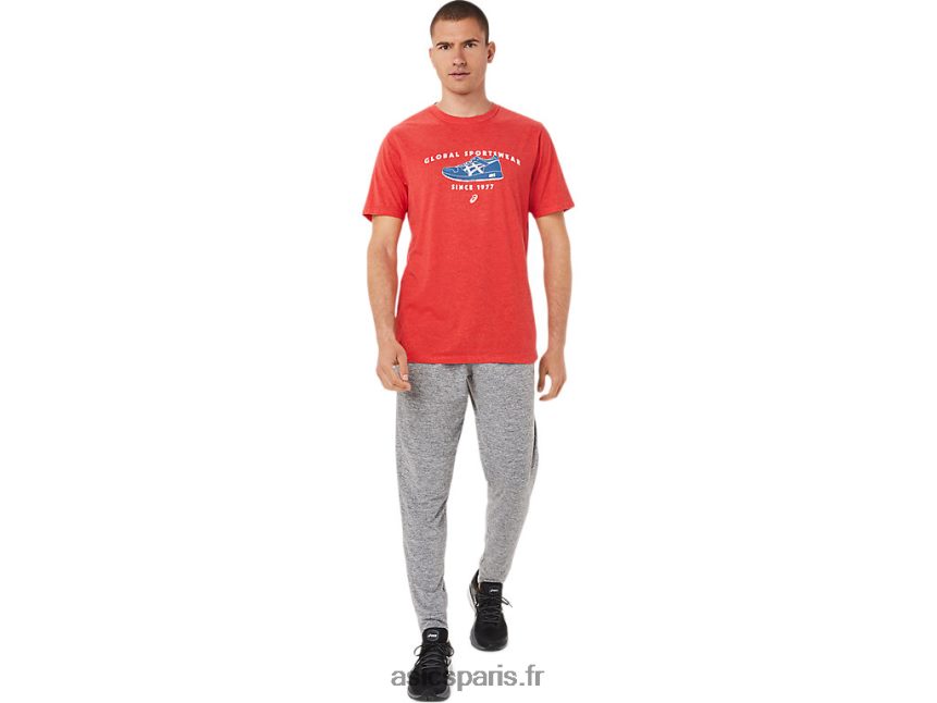 Hommes Asics t-shirt de sport 1977 BXL8B2781 bruyère rouge classique
