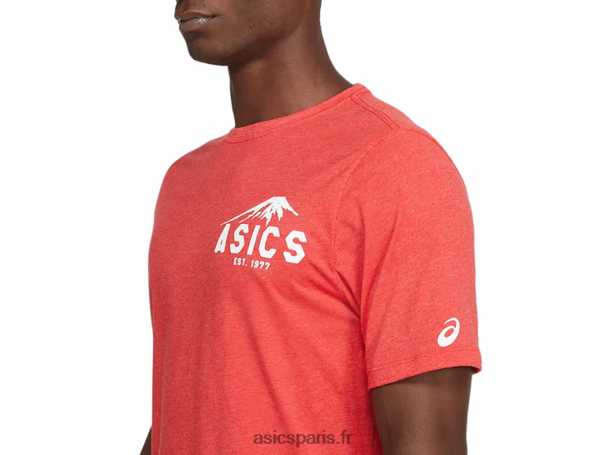 Hommes Asics t-shirt fuji 1977 BXL8B22082 bruyère rouge classique