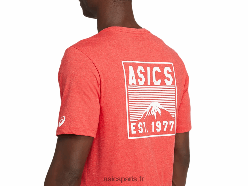 Hommes Asics t-shirt fuji 1977 BXL8B22082 bruyère rouge classique