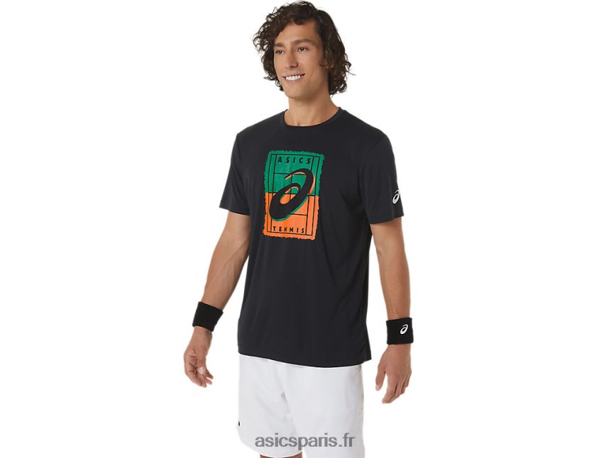 Hommes Asics t-shirt graphique court gs BXL8B2450 performance noir