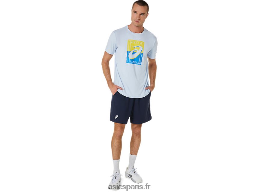 Hommes Asics t-shirt graphique court gs BXL8B2474 ciel doux