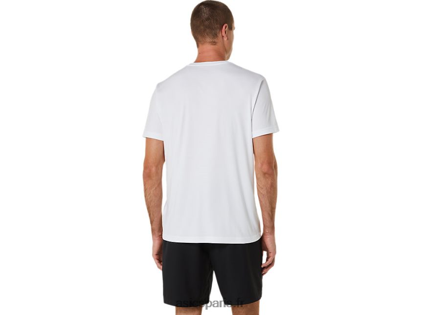 Hommes Asics t-shirt graphique court gs BXL8B2525 blanc brillant