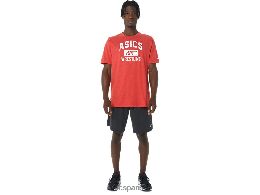 Hommes Asics t-shirt graphique de lutte unisexe BXL8B2848 bruyère rouge classique