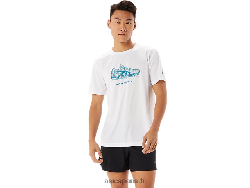 Hommes Asics t-shirt graphique à manches courtes BXL8B21368 blanc brillant