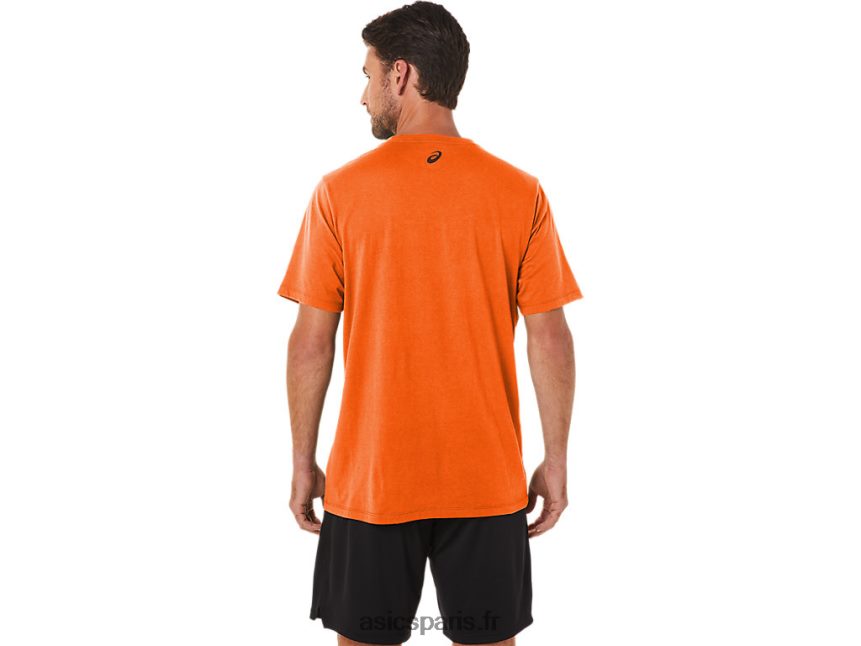 Hommes Asics t-shirt graphique sunrise runner BXL8B21186 souci orange bruyère