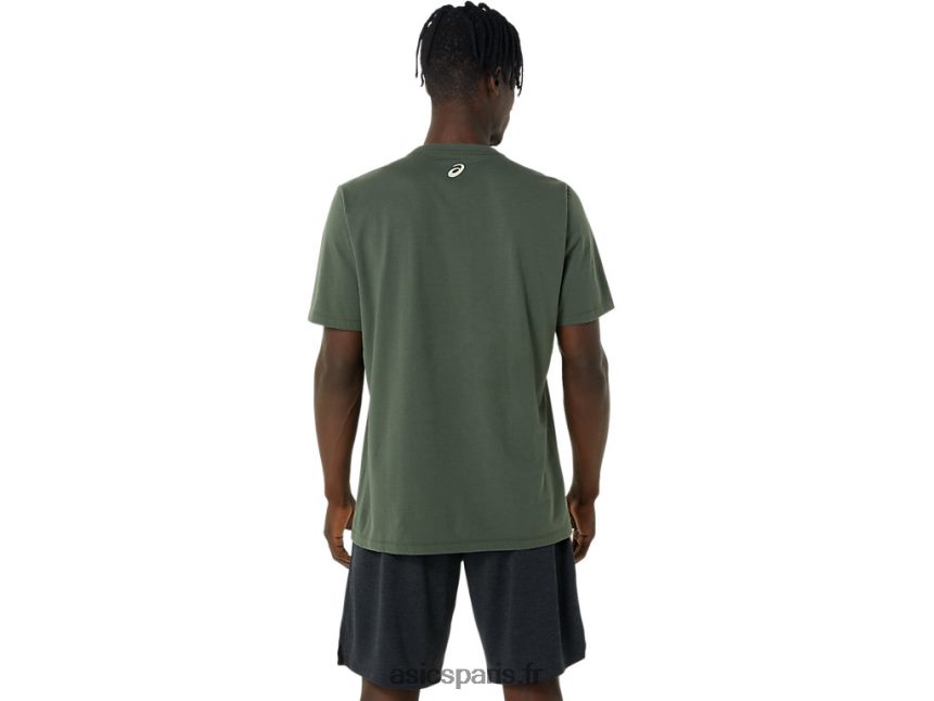 Hommes Asics t-shirt héritage 1977 BXL8B2875 toile olive