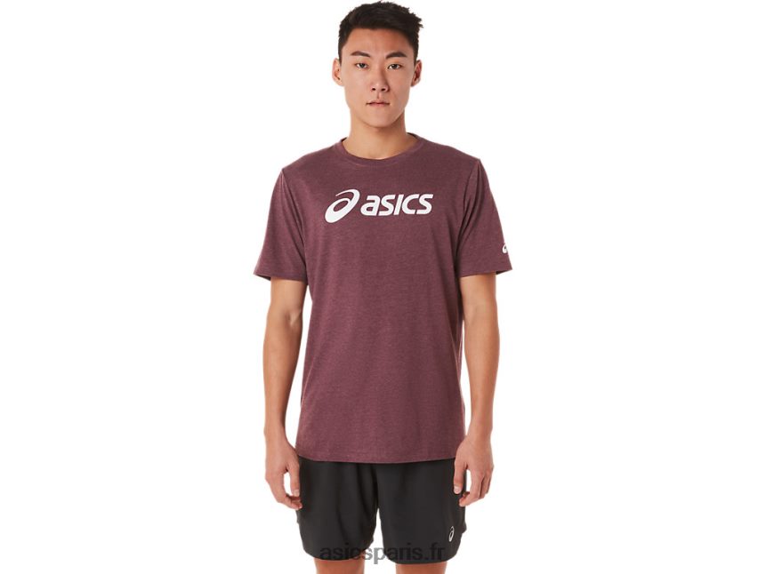 Hommes Asics t-shirt à logo à manches courtes xg BXL8B21463 bruyère mars profonde