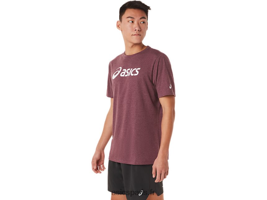 Hommes Asics t-shirt à logo à manches courtes xg BXL8B21463 bruyère mars profonde