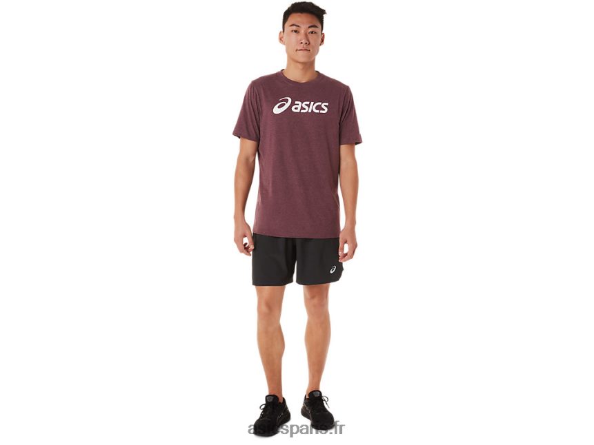 Hommes Asics t-shirt à logo à manches courtes xg BXL8B21463 bruyère mars profonde