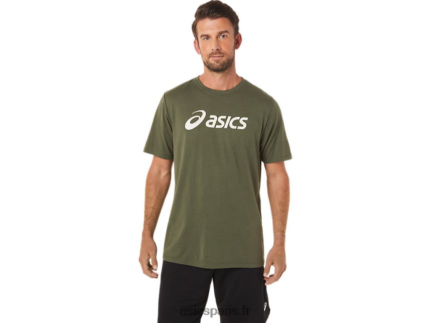 Hommes Asics t-shirt à logo à manches courtes xg BXL8B21655 toile olive