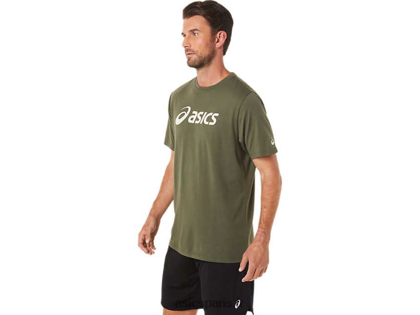 Hommes Asics t-shirt à logo à manches courtes xg BXL8B21655 toile olive