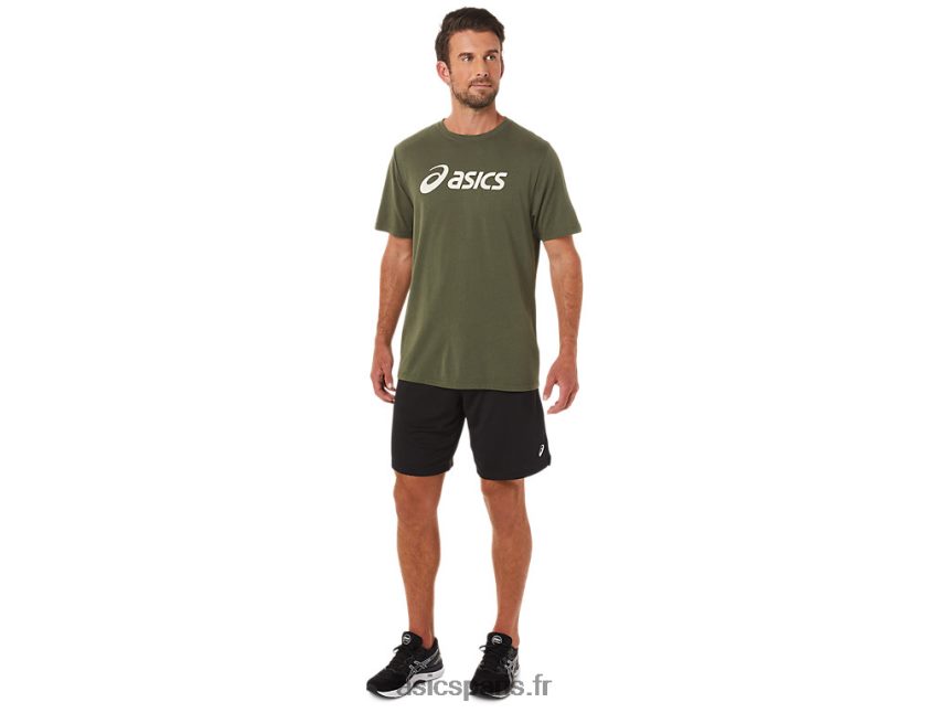 Hommes Asics t-shirt à logo à manches courtes xg BXL8B21655 toile olive