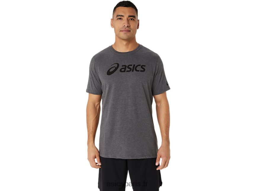 Hommes Asics t-shirt à logo à manches courtes xg BXL8B22076 chiné gris foncé