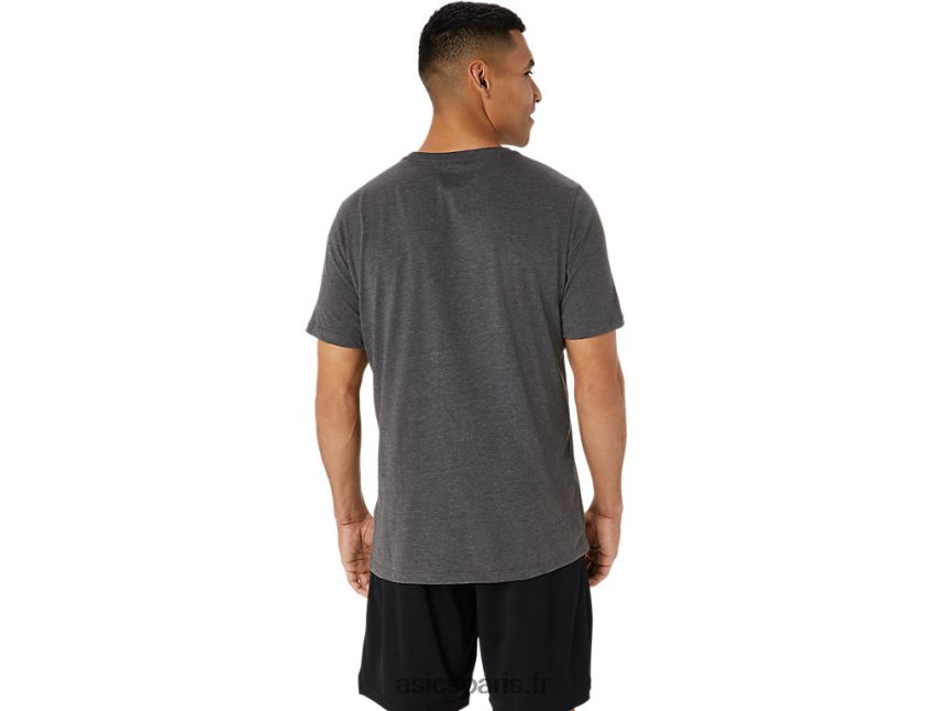 Hommes Asics t-shirt à logo à manches courtes xg BXL8B22076 chiné gris foncé