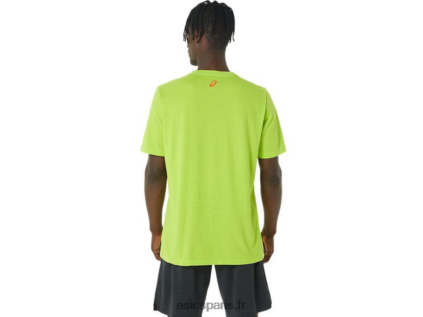Hommes Asics t-shirt long à logo abstrait BXL8B21033 le zeste de lime