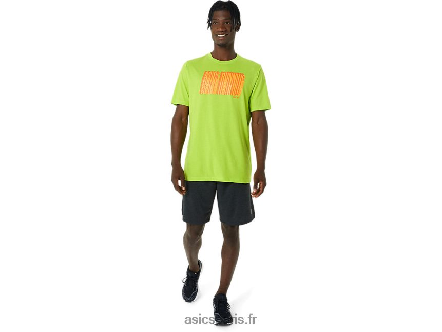 Hommes Asics t-shirt long à logo abstrait BXL8B21033 le zeste de lime