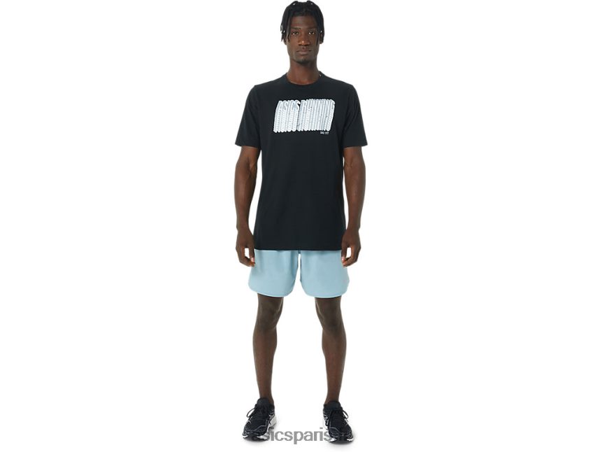 Hommes Asics t-shirt long à logo abstrait BXL8B2795 performance noir