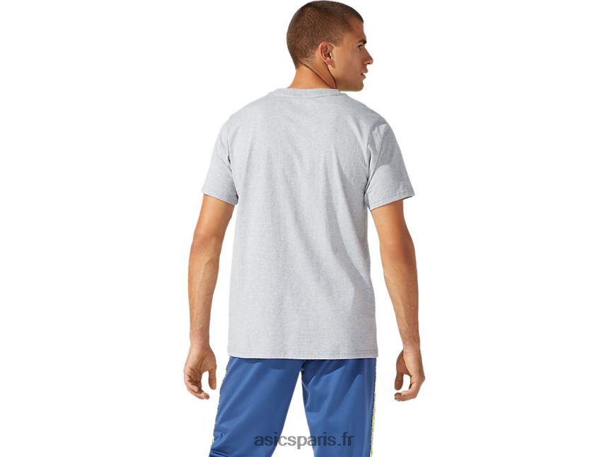 Hommes Asics t-shirt à manches courtes jersey foil bl BXL8B21897 gris piémont chiné