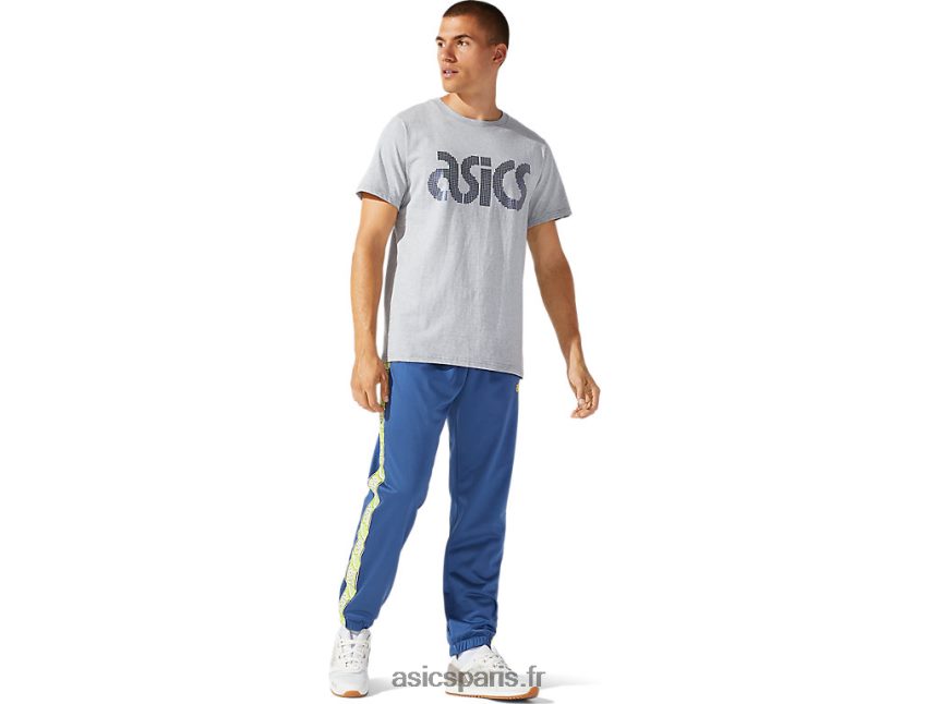 Hommes Asics t-shirt à manches courtes jersey foil bl BXL8B21897 gris piémont chiné