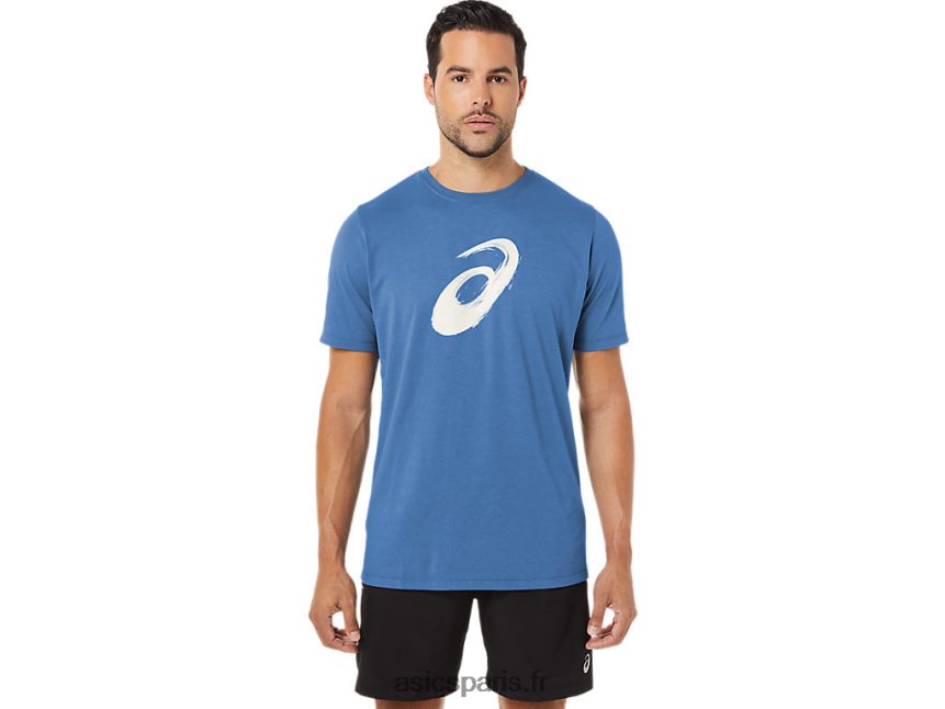 Hommes Asics t-shirt pinceau à manches courtes BXL8B21057 Azur