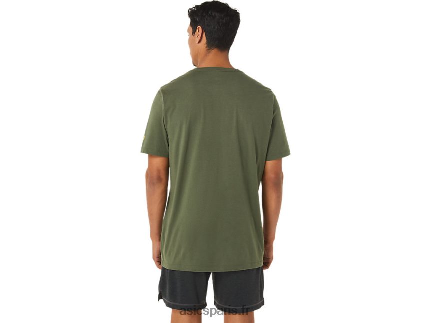 Hommes Asics t-shirt pinceau à manches courtes BXL8B21258 toile olive