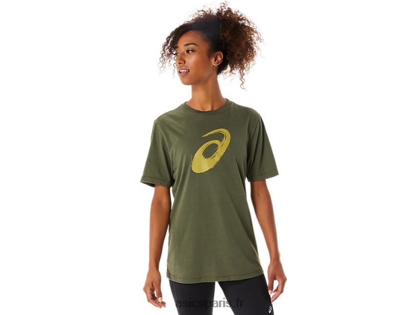 Hommes Asics t-shirt pinceau à manches courtes BXL8B21258 toile olive