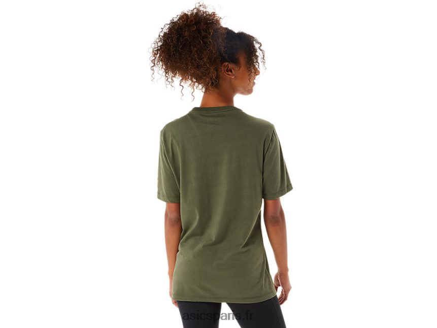 Hommes Asics t-shirt pinceau à manches courtes BXL8B21258 toile olive