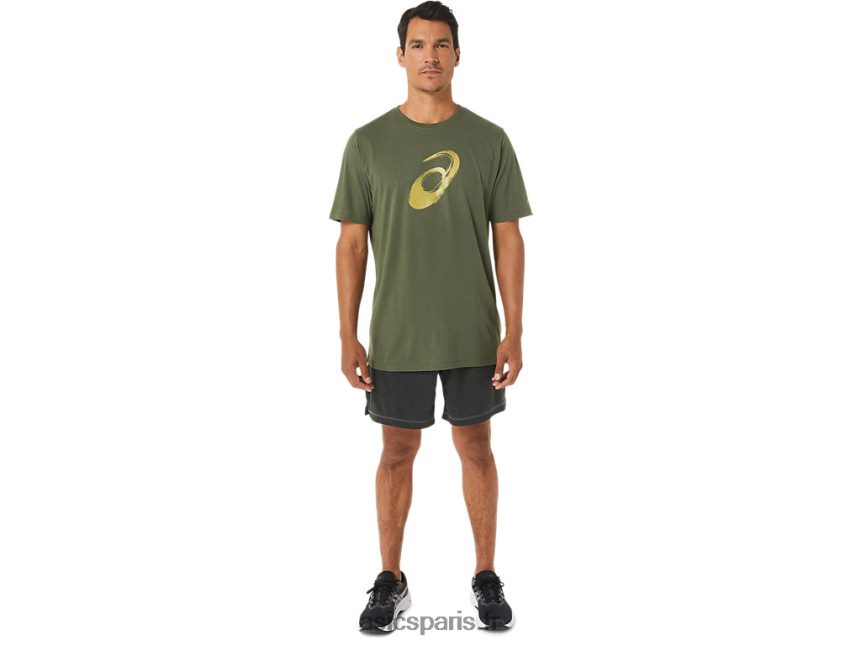 Hommes Asics t-shirt pinceau à manches courtes BXL8B21258 toile olive