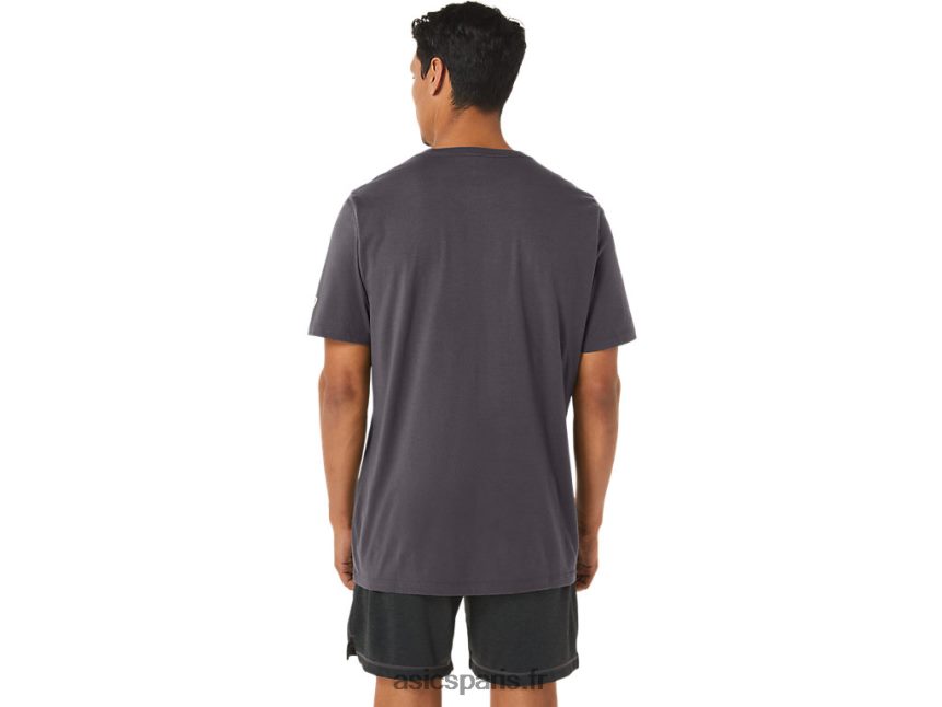 Hommes Asics t-shirt pinceau à manches courtes BXL8B2158 chiné gris foncé