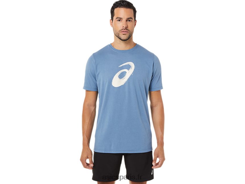 Hommes Asics t-shirt pinceau à manches courtes BXL8B21742 bleu orage