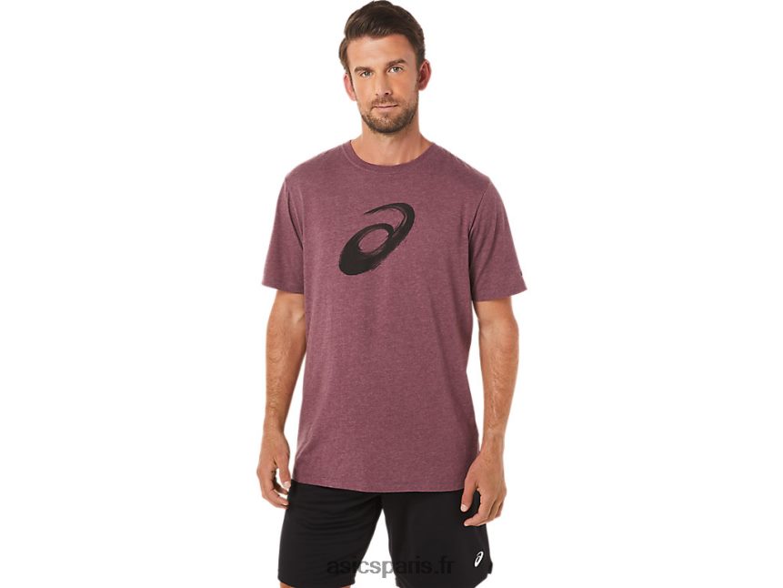 Hommes Asics t-shirt pinceau à manches courtes BXL8B22078 bruyère mars profonde