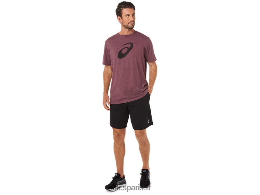 Hommes Asics t-shirt pinceau à manches courtes BXL8B22078 bruyère mars profonde