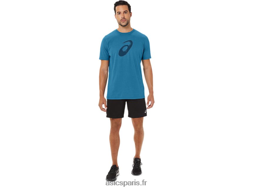 Hommes Asics t-shirt pinceau à manches courtes BXL8B272 bruyère bleue des îles
