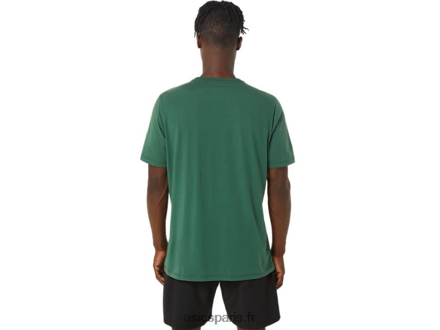 Hommes Asics t-shirt pinceau à manches courtes BXL8B2879 vert Chasseur