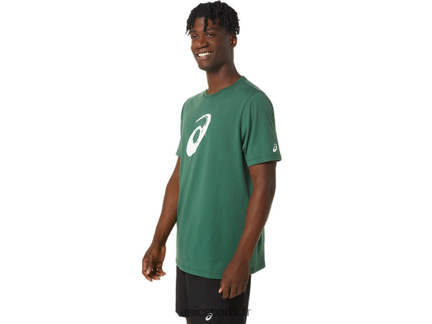 Hommes Asics t-shirt pinceau à manches courtes BXL8B2879 vert Chasseur