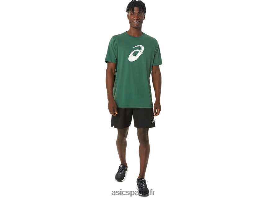 Hommes Asics t-shirt pinceau à manches courtes BXL8B2879 vert Chasseur
