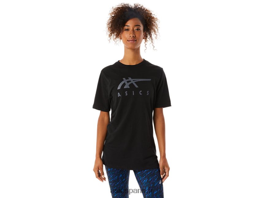 Hommes Asics t-shirt rayé à manches courtes BXL8B21716 performance noir