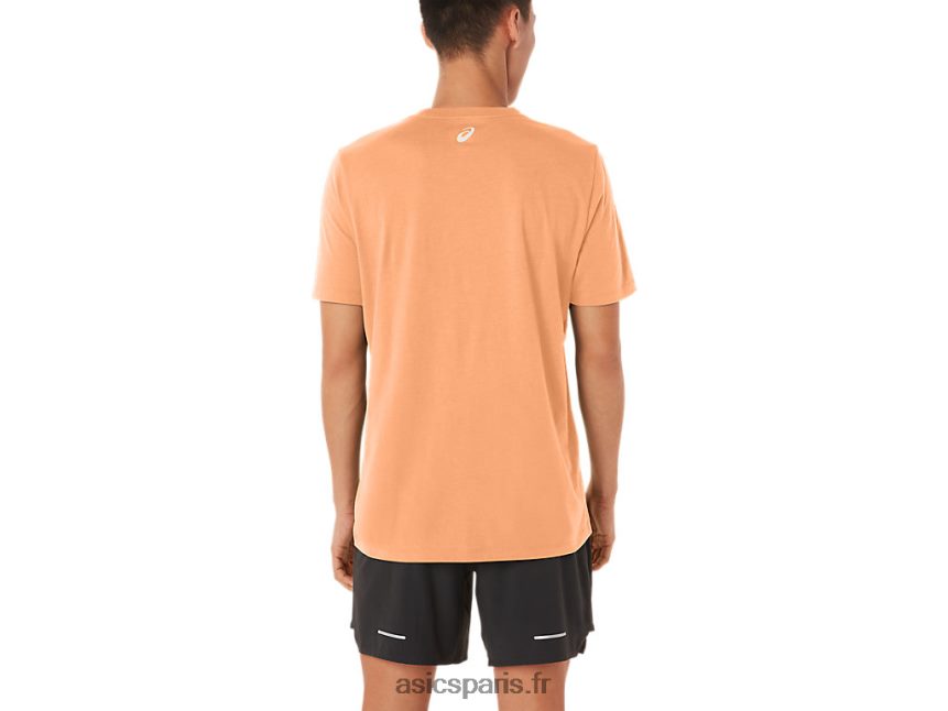 Hommes Asics t-shirt rayé à manches courtes BXL8B270 dune d\'été