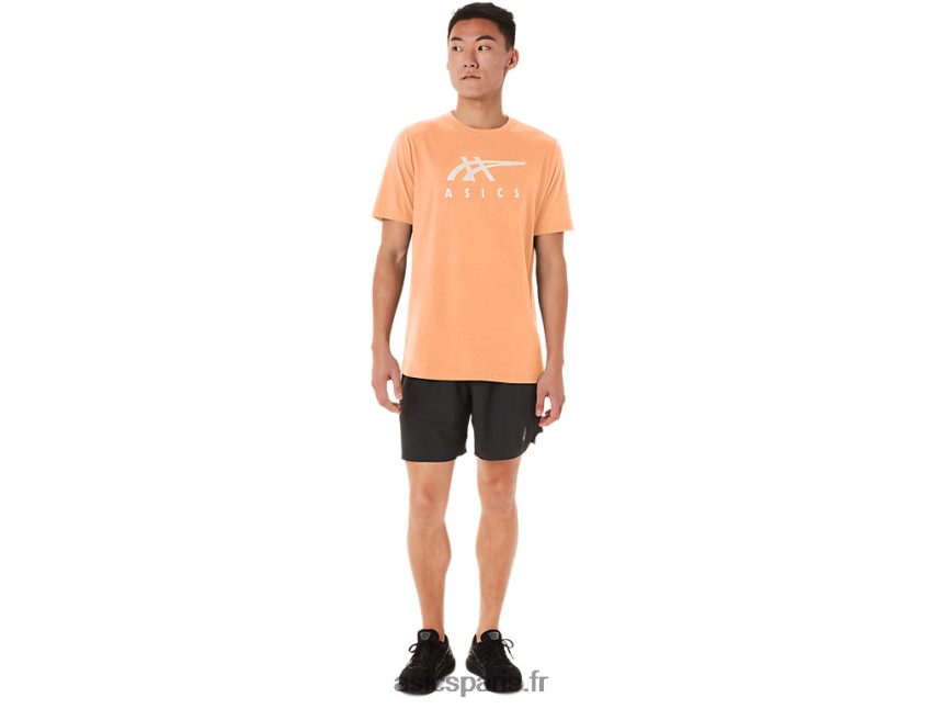 Hommes Asics t-shirt rayé à manches courtes BXL8B270 dune d\'été