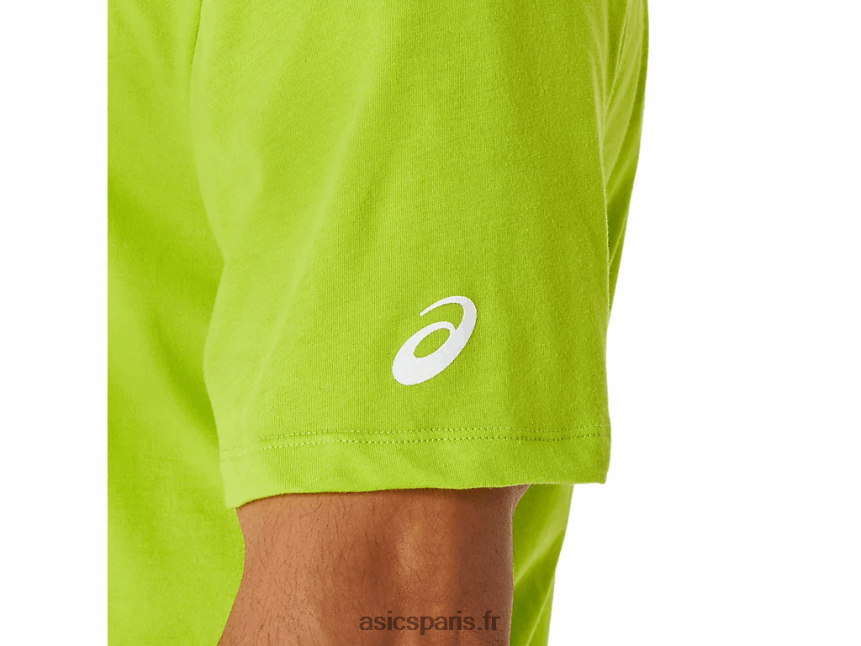 Hommes Asics t-shirt à rayures BXL8B2142 le zeste de lime